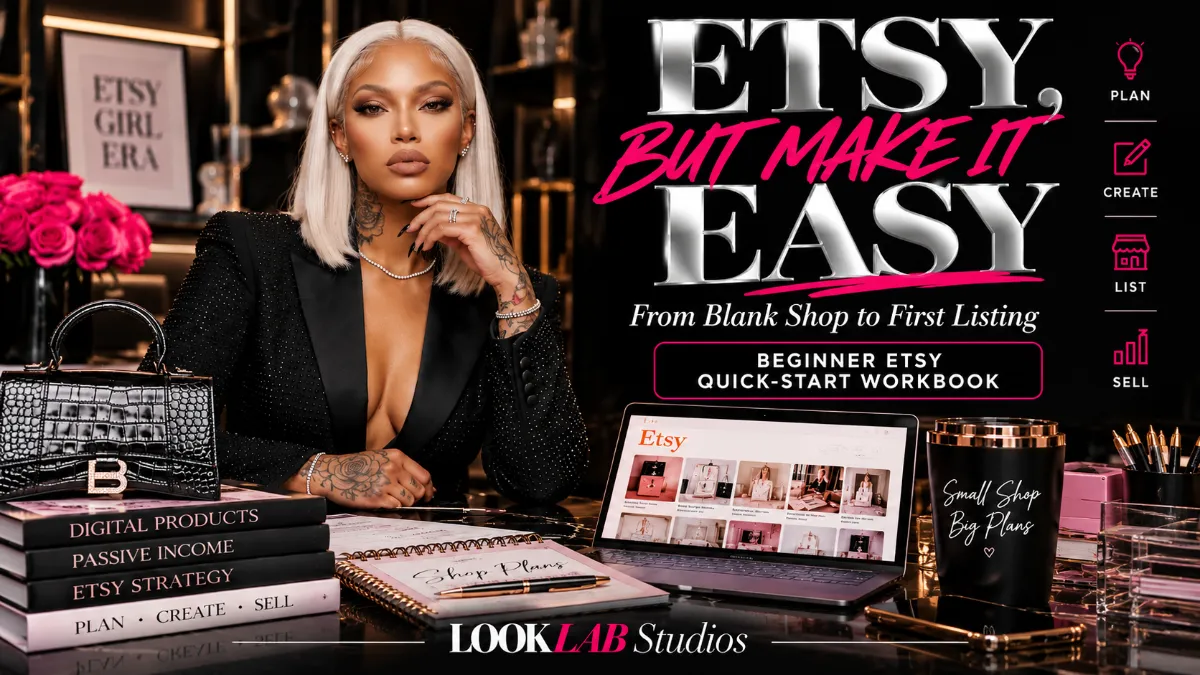 ETSY, BUT MAKE IT EASY | Beginner Etsy Shop Quick-Start Workbook cover